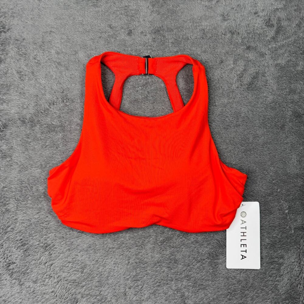Athleta Maldives High Neck Bikini Top NEW 32 B/C Bright Orange Swimwear Beach